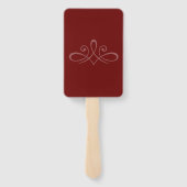 Burgunder, rot-weiße Handfächer (Rückseite)