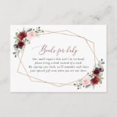 Burgunder rote Blume, rosa Blume, Bücher für Baby Begleitkarte (Vorderseite)