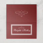 Burgunder Rote Platzkarte (Außenseite Aufgefaltet)