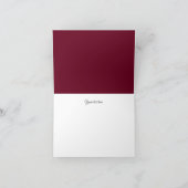 Burgunder-Rote Rose Hochzeit oder Quinceanera Dankeskarte (Innenseite)