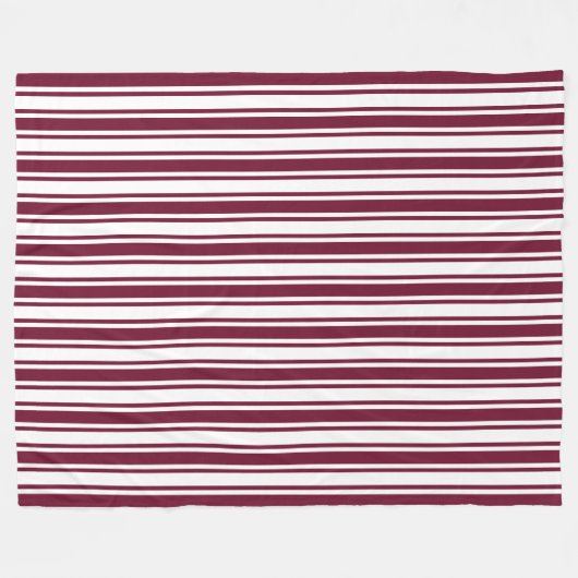 Burgunder, rote und weiße Süßigkeiten Fleecedecke (Vorderseite (Horizontal))