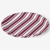 Burgunder, rote und weiße Süßigkeiten Pappteller (Schrägansicht)