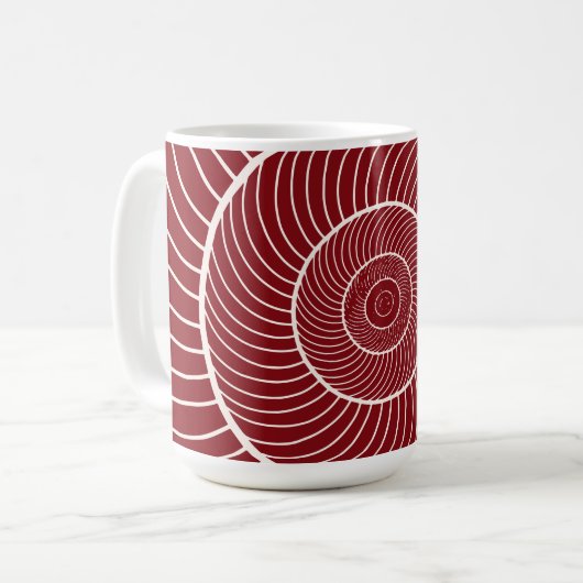 Burgunder Roter Wendelschwanz Fibonacci-Sequenz Kaffeetasse (Vorderseite Links)