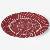 Burgunder Roter Wendelschwanz Fibonacci-Sequenz Pappteller (Schrägansicht)