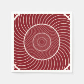 Burgunder Roter Wendelschwanz Fibonacci-Sequenz Serviette (Vorderseite)