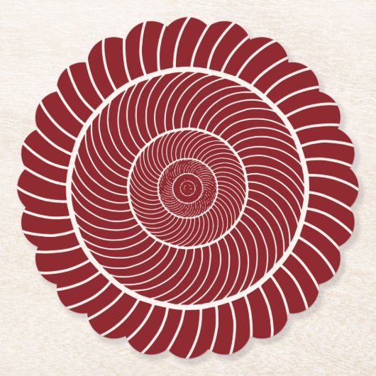 Burgunder Roter Wendelschwanz Fibonacci-Sequenz Untersetzer (Vorderseite)