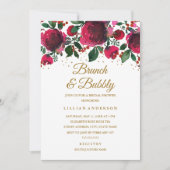 Burgunder Rotgoldbrunch und Bubbly Einladung (Vorderseite)