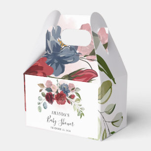 Burgunder-Rustikal-Blumen-Baby-Party individuell Geschenkschachtel