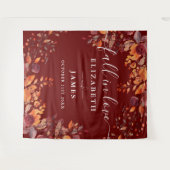Burgunder-Rustikale-Herbst-Blumen-Foto-Studio-Hint Wandteppich (Vorderseite (Horizontal))