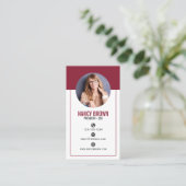Burgunder-Schimmer-Foto-QR-Code Verbinde dich mit  Visitenkarte (Stehend Vorderseite)