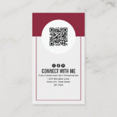 Burgunder-Schimmer-Foto-QR-Code Verbinde dich mit  Visitenkarte (Rückseite)