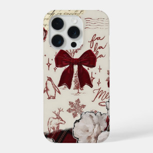 Burgunder Schleife Floral – Cozy Girly Ästhetik iPhone 15 Pro Hülle