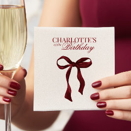 Burgunder Schleifen Geburtstag Serviette