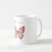 Burgunder Schmetterlingsname Kaffeetasse (VorderseiteRechts)