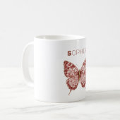 Burgunder Schmetterlingsname Kaffeetasse (Vorderseite Links)