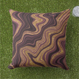 Burgunder Schwarz-Gold-Marmor-Look Muster Kissen
