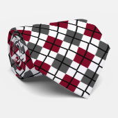 Burgunder, Schwarzes, Grau, weiße Krawatte (Gerollt)