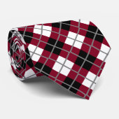 Burgunder, Schwarzes, Weiß, graue Krawatte (Gerollt)