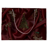 Burgunder Seidenoptik-Diamant Große Geschenktüte (Rückseite)