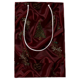 Burgunder Seidenoptik-Diamant Mittlere Geschenktüte