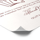 Burgunder Spielkarten Gästebuch Hochzeit (Ecke)