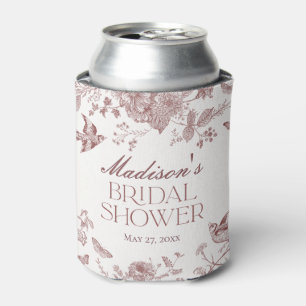 Burgunder Toile Jouy Vintage Florales Brautbad Dosenkühler