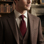 Burgunder-Tonal-Damask-Jacquard Krawatte