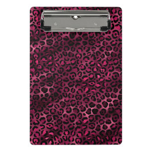 Burgunder- und Gold-Leoparden-Serien-Design 9 Mini Klemmbrett