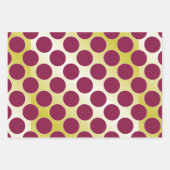 Burgunder- und Goldpolka-Punkte Geschenkpapier Set (Vorderseite 2)