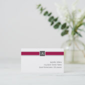 Burgunder und graue Monogramm-Visitenkarte Visitenkarte (Stehend Vorderseite)