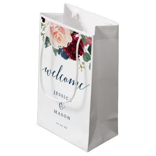 Burgunder- und kleine geschenktüte (Rückseite Schrägansicht)