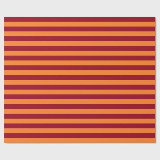 Burgunder und orange Streifen Geschenkpapier (Flach)