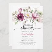 Burgunder und rosa Brautparty Einladung (Vorne/Hinten)