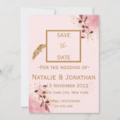 Burgunder und rosa rosa Teppiche aus Rose Save The Date (Vorderseite)