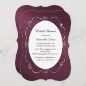 Burgunder- und Silber-Brautparty-Einladung Einladung (Vorne/Hinten)