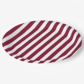 Burgunder und weiße Süßspeisen Pappteller (Schrägansicht)