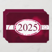Burgunder und Weißer Blütenknopf 2025-Karte Einladung (Vorne/Hinten)