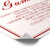 Burgunder Valentinstag Brautparty Ring Spiel Poster (Ecke)