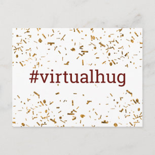 Burgunder Virtuelle Umarmung Hashtag Gold Falsche Postkarte