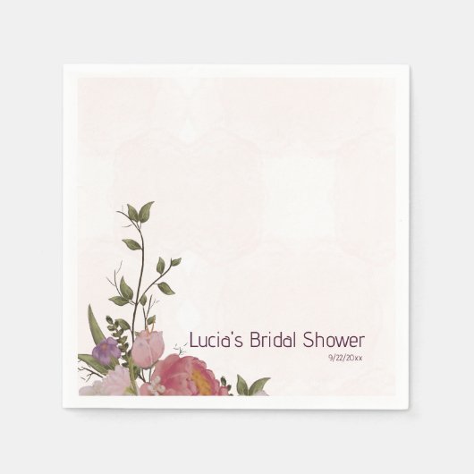 Burgunder Wald Brautparty Serviette (Vorderseite)