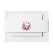 Burgunder Wappen Blume Hochzeit Einladungsbanderole (Vorderseite Beispiel)