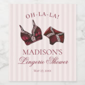 Burgunder Wäsche Dusche Junggesellinnenabschied Sl Weinetikett (Einzelnes Label)