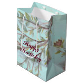 Burgunder Wasserfarbe Kunst Patter Mittlere Geschenktüte (Vorderseite Schrägansicht)