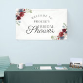 Burgunder Wasserfarbenfloral Blush Brautparty Banner (Messeveranstaltung)