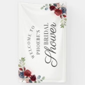 Burgunder Wasserfarbenfloral Blush Brautparty Banner (Vertikal)