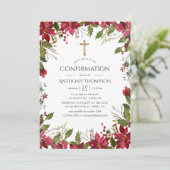 Burgunder Wasserfarbenflorbestätigung Einladung (Stehend Vorderseite)