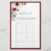 Burgunder Wasserfarbenspiel Brautparty (Vorderseite)