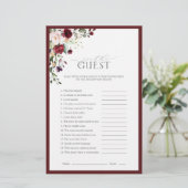 Burgunder Wasserfarbenspiel Brautparty (Stehend Vorderseite)