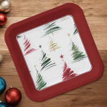 Burgunder-Weihnachtsbaum-Minimalist-Design