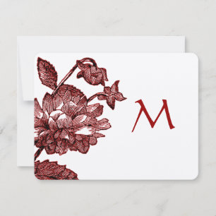 Burgunder-Wein-Rosen-Hochzeitseinladungen im Vinta RSVP Karte